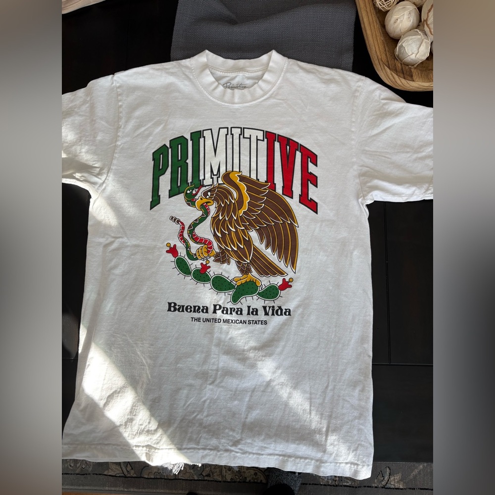 Primitive White Tee with Eagle Graphic